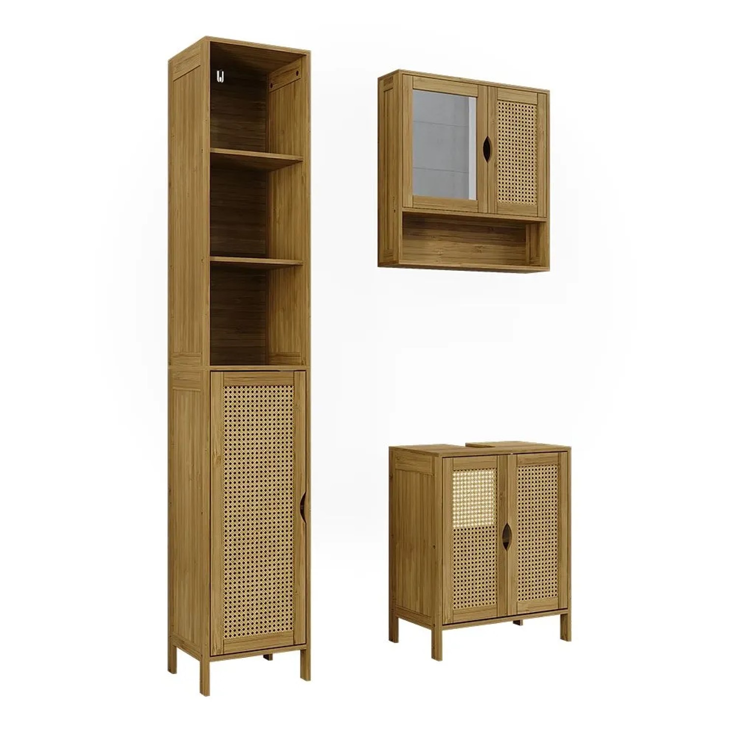Vicco Badmöbel-Set Liora Bambus 50 x 60 3-teilig