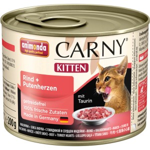 Carny Kitten Nassfutter Rind & Pute, 200g Dose. Katzenfutter für Kitten im ersten Lebensjahr.