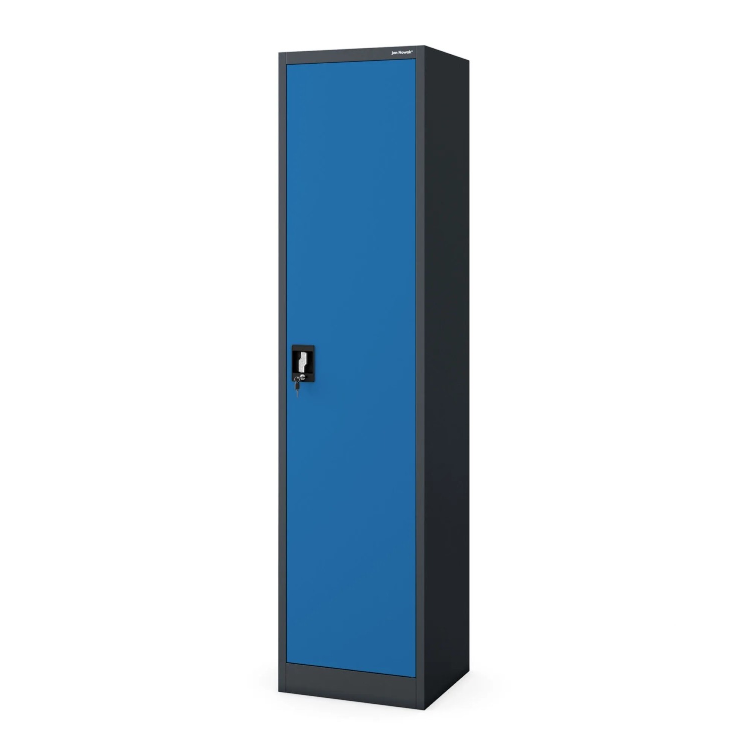 JAN NOWAK Akten-Karteischrank mit Schlüssel Anthrazit-Blau ALEX 450 x 1850 x 400 mm