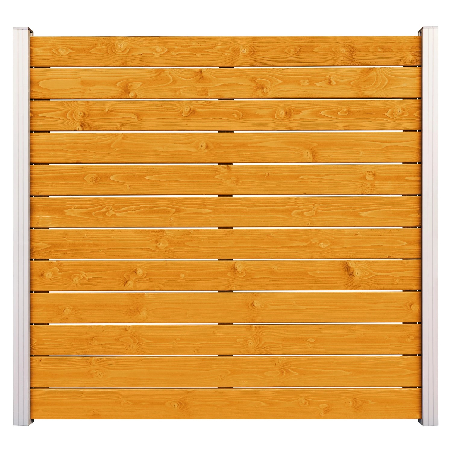 GartenLand Holz Zaun Manchester Steckzaun MA10 ca. 180x180cm Fichte Lärchenfarbend Lasiert Ohne Pfosten