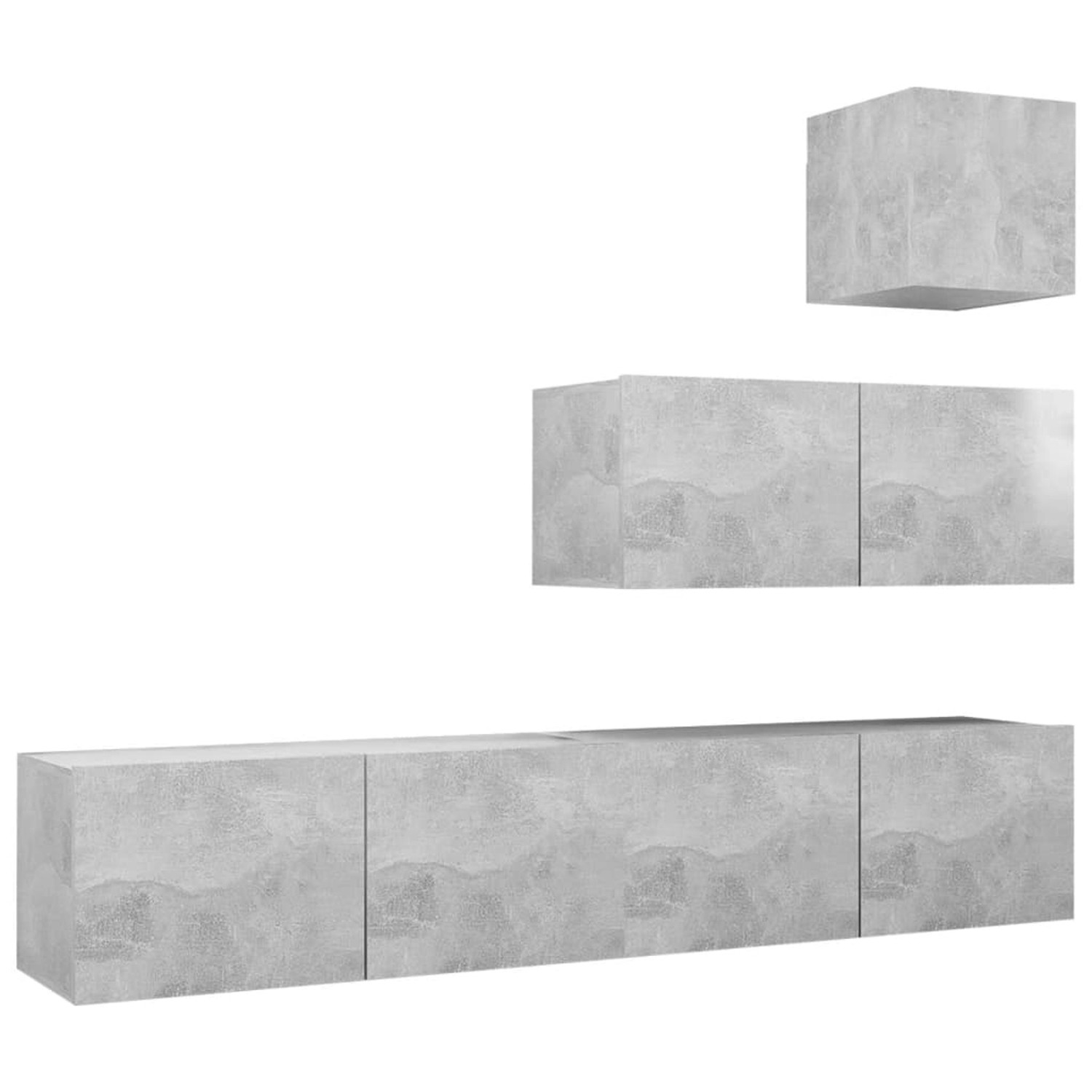 4-tlg. Tv-schrank-set Betongrau Spanplatte günstig online kaufen