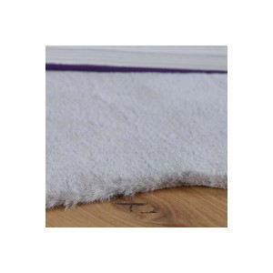 Detailaufnahme: Grauer MeGusta Kinderteppich Clara (114x66 cm) mit Kurzflor und Kaninchenfell-Optik.