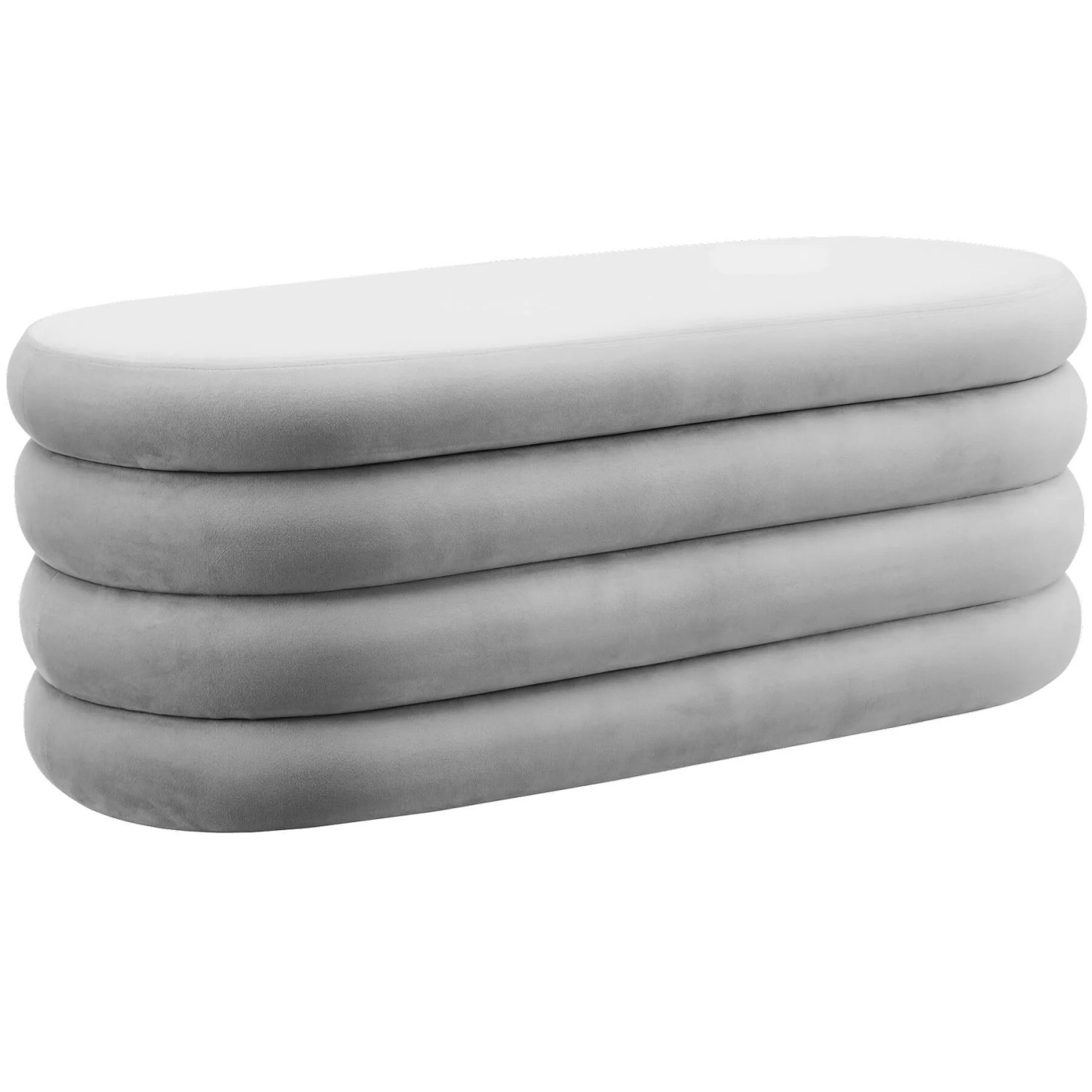 Tectake Polsterbank Altu Mit Samt Oder Bouclé 2 Große Staufächer  45 x 110 x 42 cm Samtoptik Grau
