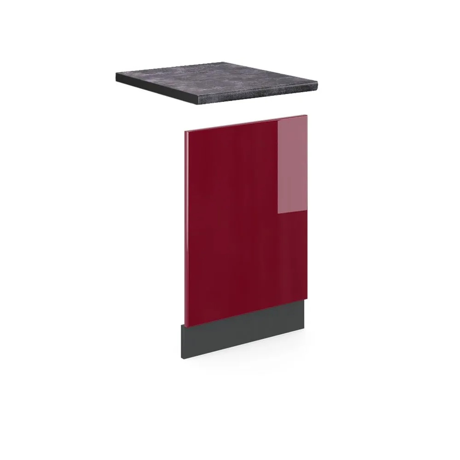 Vicco Frontblende R-Line Geschirrspüler Fronttür Rot Anthrazit 45 cm AP Anthrazit