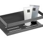 Schöner Wohnen Wandablage Meleto in Gun-Metal Grey mit zwei Tuben, aus Edelstahl.