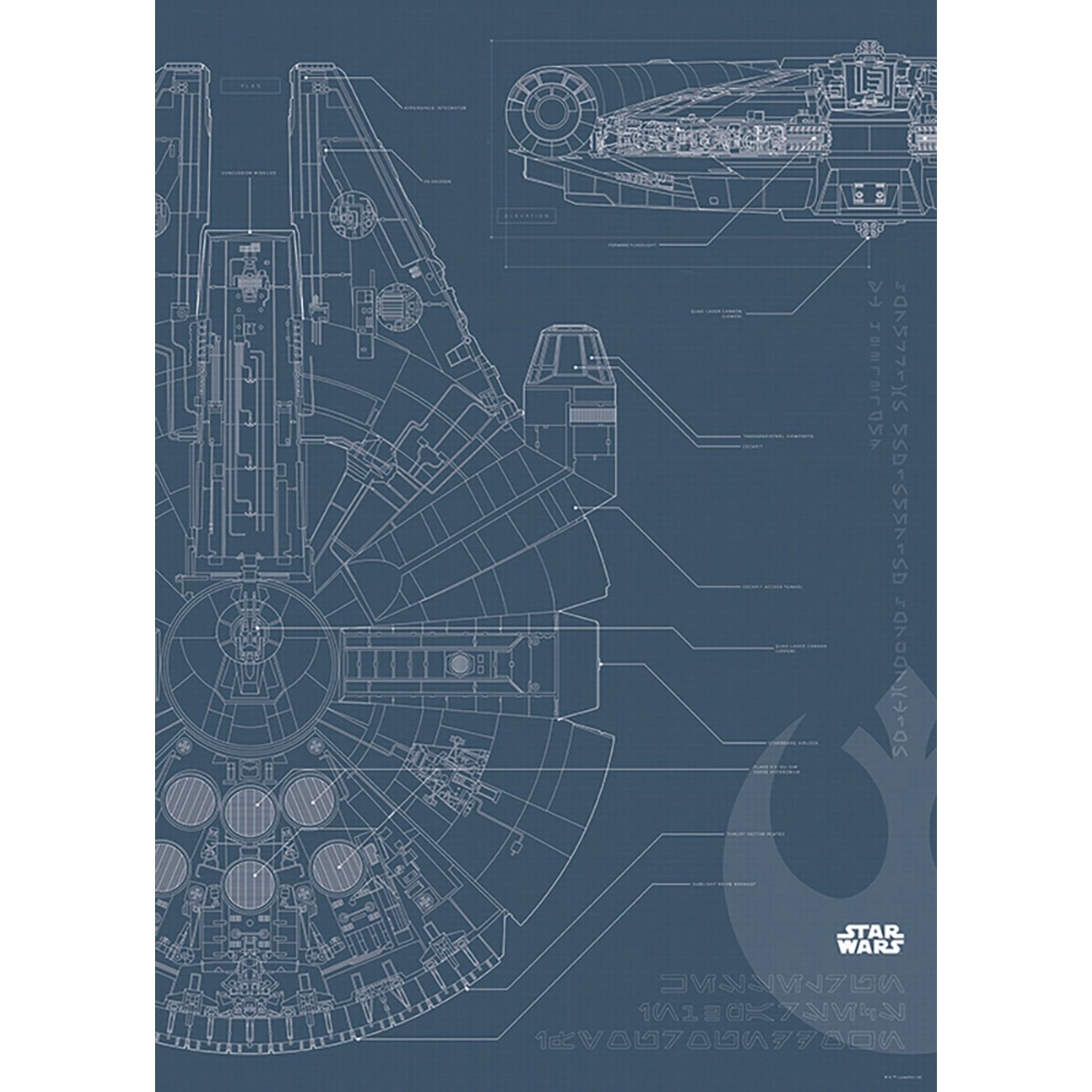 Disney Poster Star Wars Millennium Falken Dunkelblau 30 x 40 cm 611681 günstig online kaufen