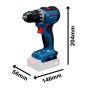 Bosch Professional Akku-Bohrschrauber GSR18V-52, blau-schwarz, kompakt, 146mm Kopflänge, Metallfutter.