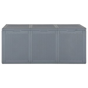 VidaXL Gartenbox, grau, 270 L, aus PP Rattan – Universalbox für Garten, Terrasse oder Balkon.