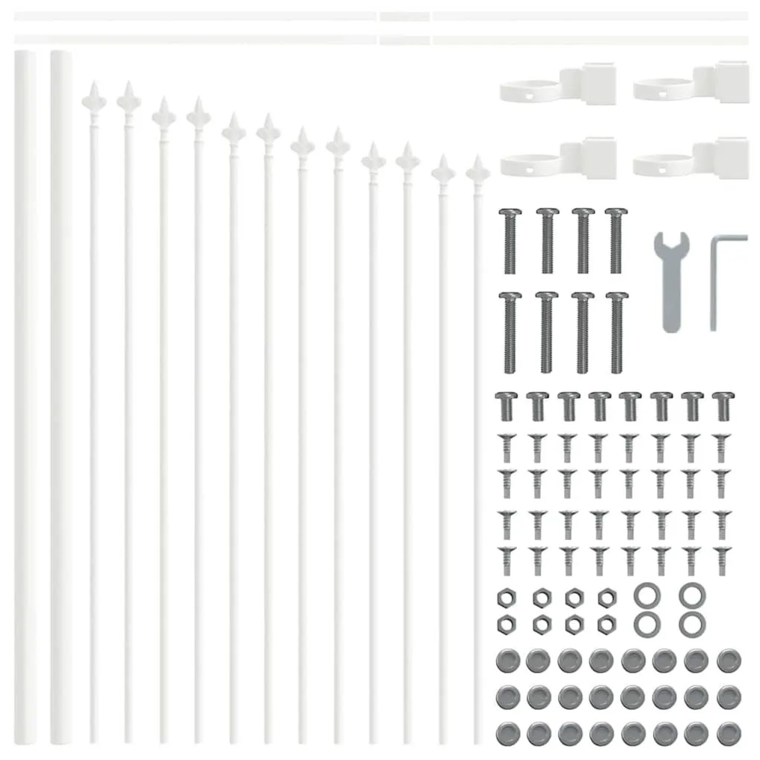 vidaXL Gartenzaun Weiß 170 x 75 cm Pulverbeschichteter Stahl 42003916 günstig online kaufen