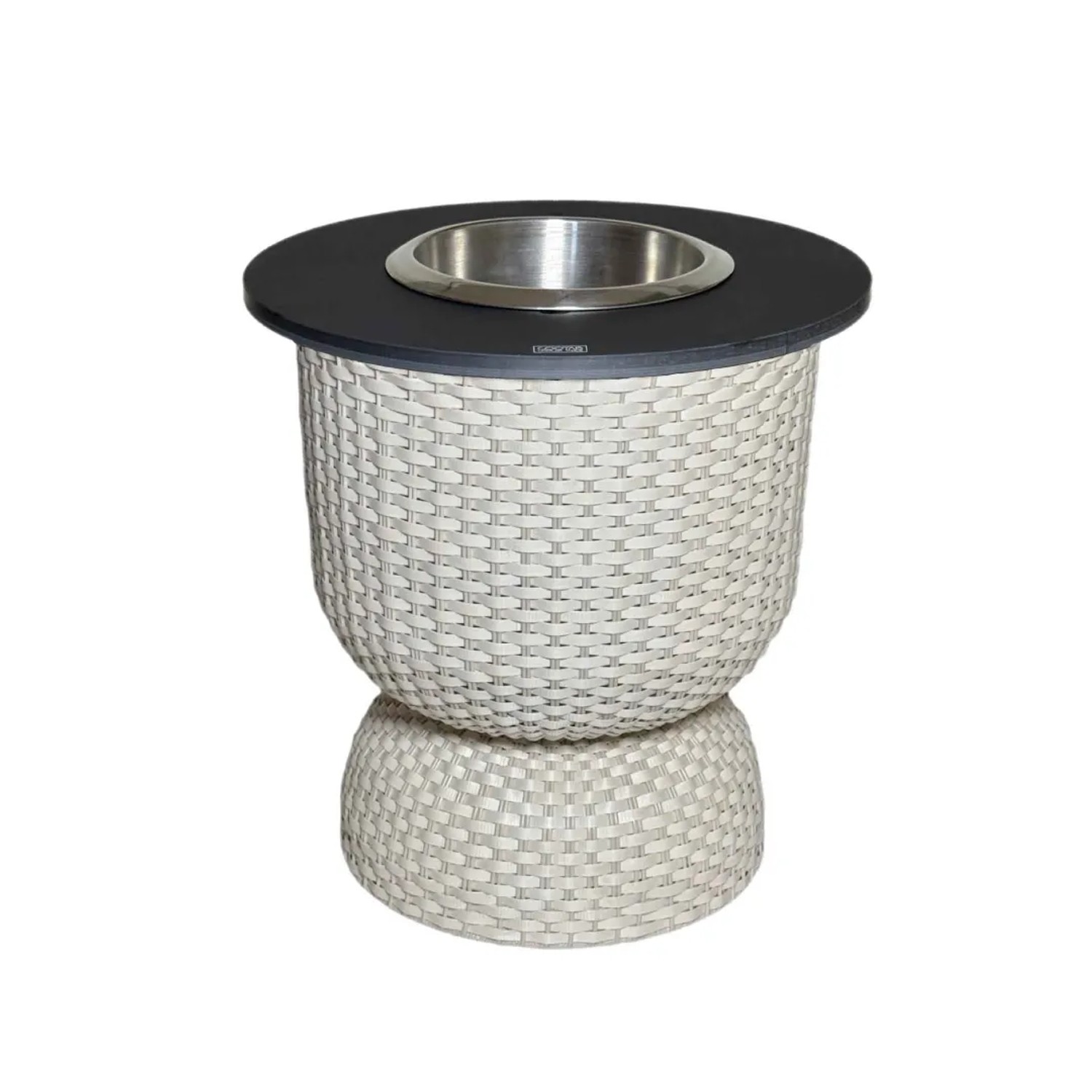 COOTAB Cooler Table Paris 3-in-1 Loungetisch mit Edelstahl-Kühler Champagner-Schwarz