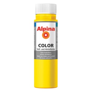 Alpina Color Sunny Yellow, seidenmatte Abtönfarbe in Gelb, 250ml.
