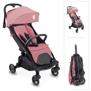 Globber Stroll Lite Buggy für Baby und Kleinkind 1-Hand-Falt-Automatik Leichtgewicht 5/6 Zoll Bereifung Rosa