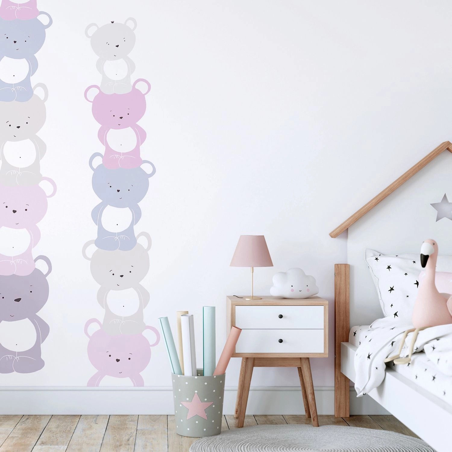 PROFHOME 381362-GU Kinder Tapete Tiermotiv Matt Rosa Grau Weiß 0,53 m x 10, günstig online kaufen
