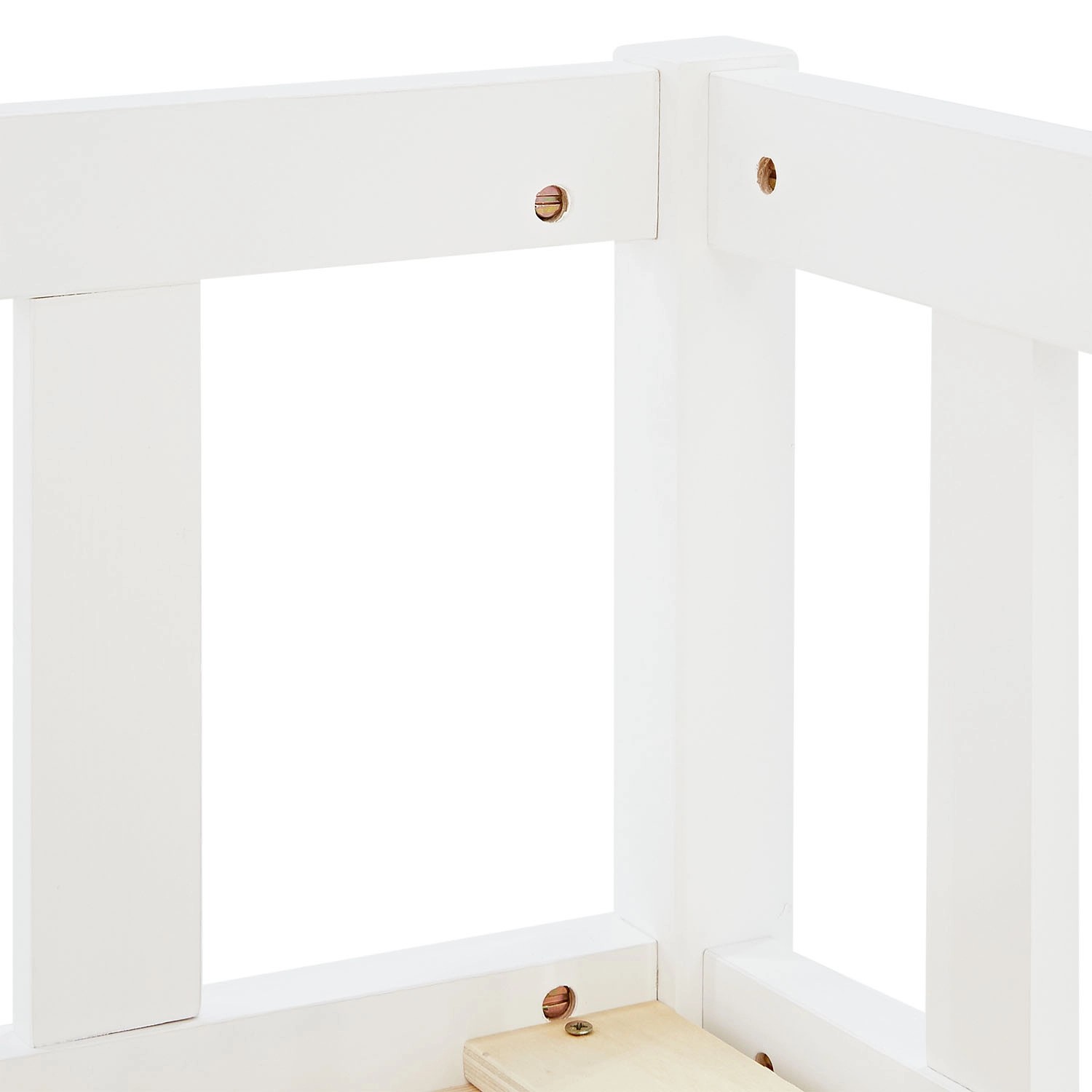 Detailansicht: Weißes Homestyle4u Kinderbett 90x200 mit Rausfallschutz, Holz