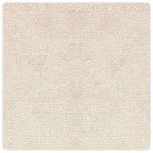 Cremefarbener, quadratischer Shaggy Teppich mit hohem Flor. Weich, rutschfest und aus PP.