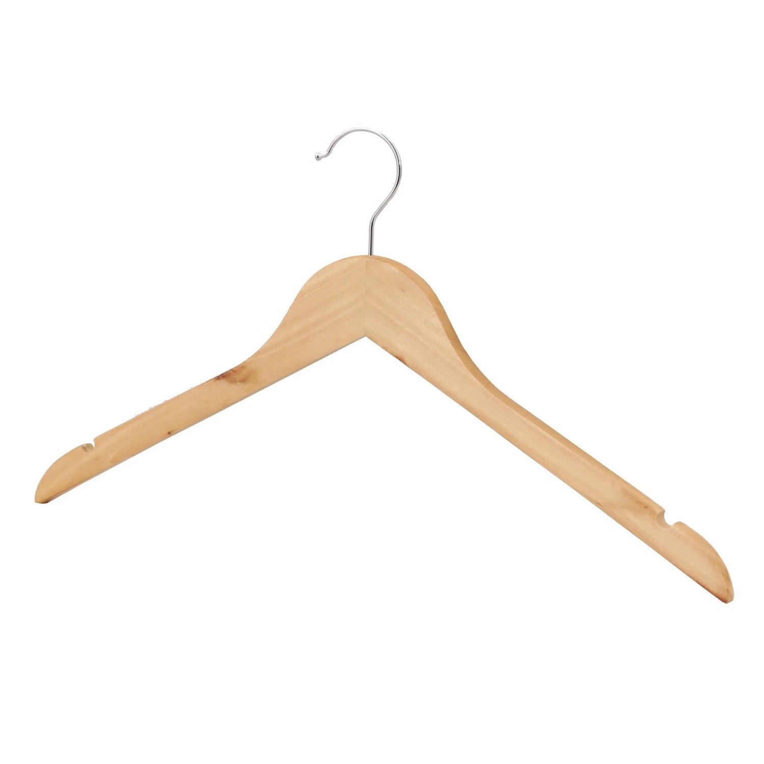 Domopak Living Holzkleiderbügel, 8er Set, Naturholz mit drehbarem Haken für textile Aufbewahrung.