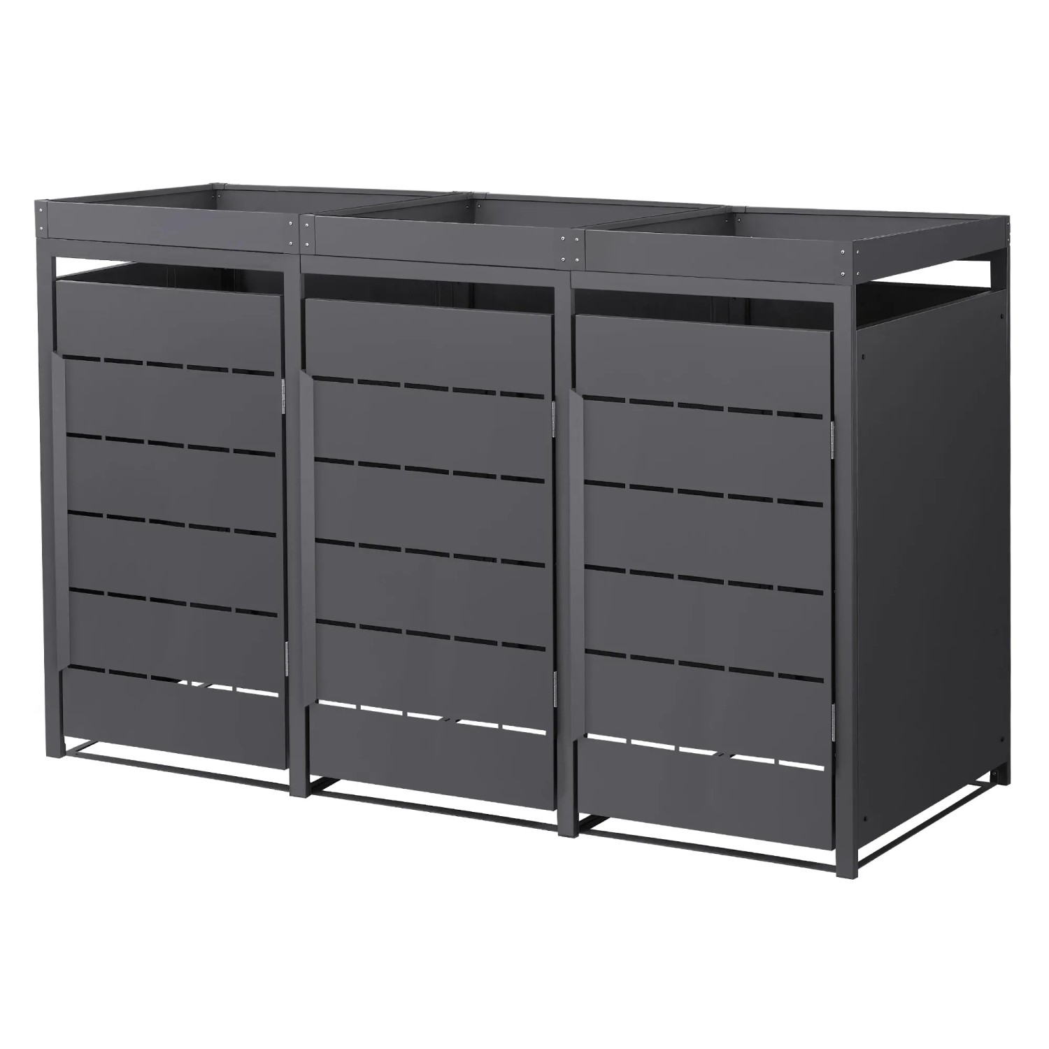 ML-Design Mülltonnenbox 3Er mit Pflanzdach 240L 196x80x120cm Anthrazit