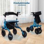 Costway Rollator mit Luftbereifung Faltbar mit Sitz Bis 136 kg Blau_2