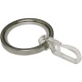 Gardinia Gardinenring Chicago, Edelstahl, mit Gleiteinlage und Faltenlegehaken, 10er-Pack.