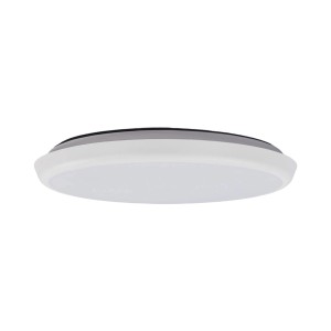 Weiße, runde Arcchio LED Deckenleuchte Augustin für Bad, 30cm Durchmesser.
