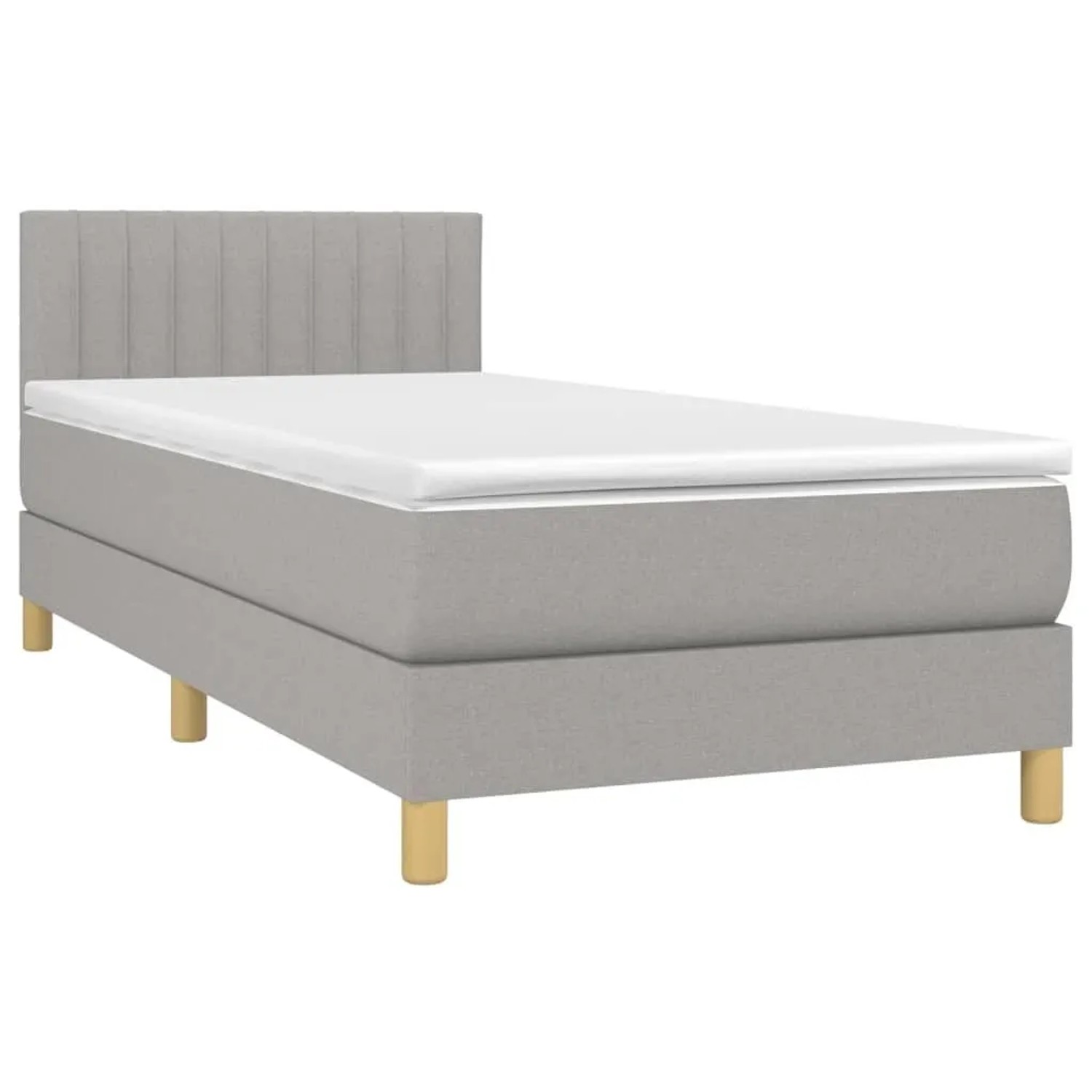 vidaXL Boxspringbett mit Matratze Hellgrau 100x200 cm Stoff 3140753 günstig online kaufen