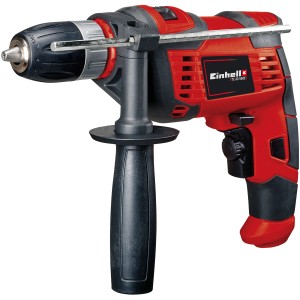 Einhell Schlagbohrmaschine TC-ID 550 E, rot-schwarz, mit Zusatzhandgriff und Schnellspannbohrfutter.