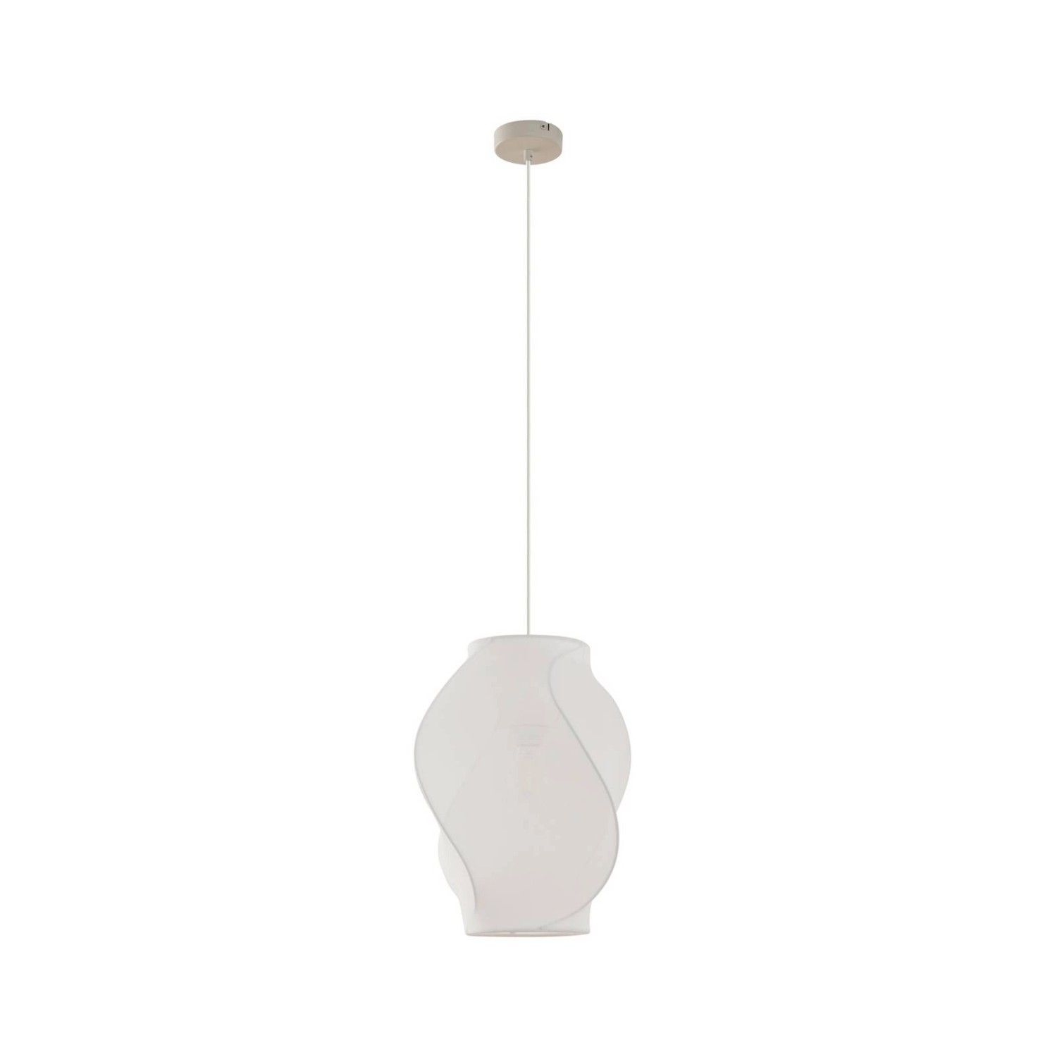 Lucande Pendelleuchte Tovina 10040782 Skandinavisch in Weiß aus Textil 1-fl günstig online kaufen