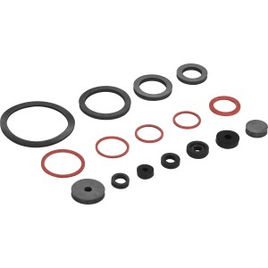 Dichtungsset für Sanitär, 32-teilig: Gummiringe, Fiberringe und Hahnscheiben für Bad, Küche und WC.