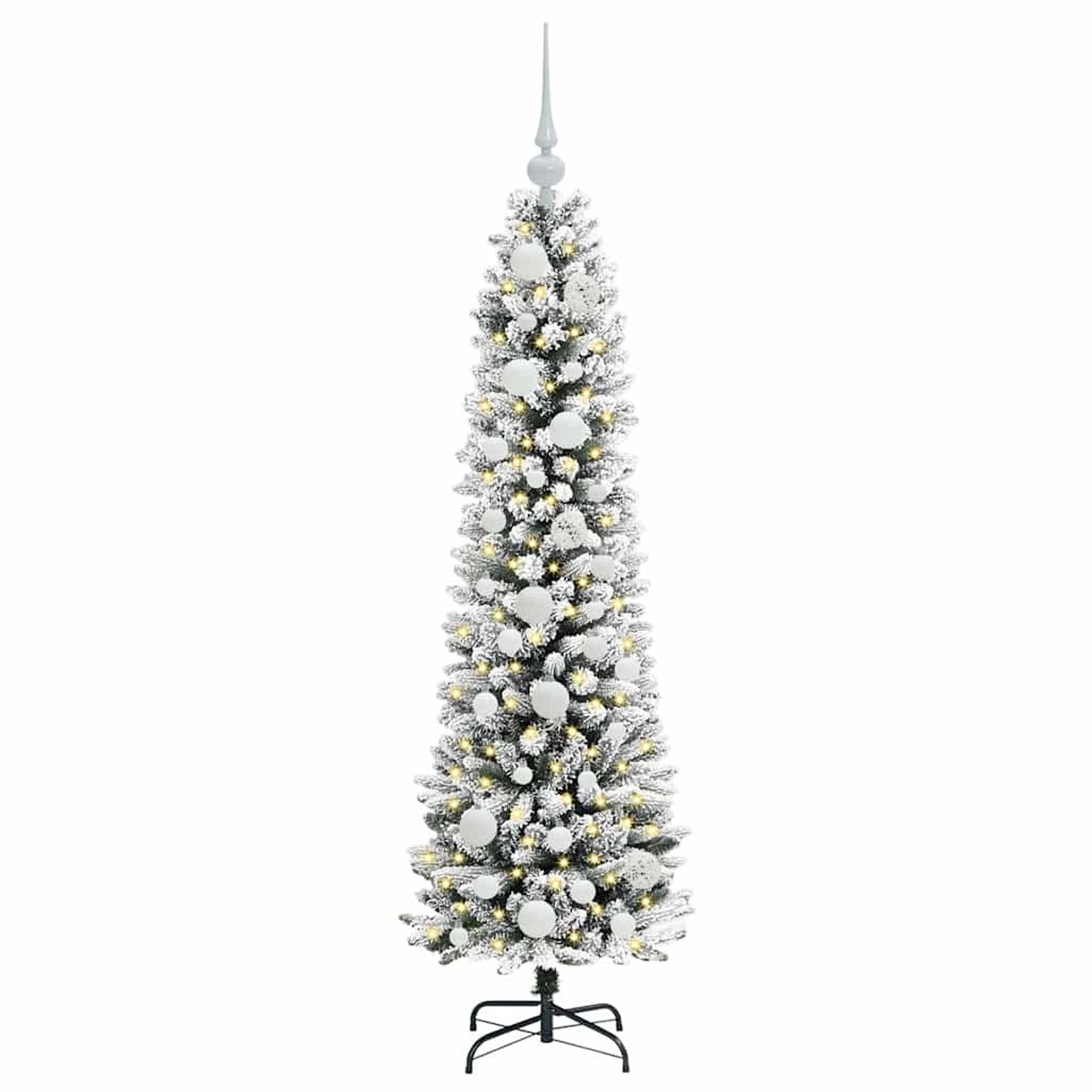 vidaXL Künstlicher Weihnachtsbaum mit 150 LEDs Grün und Weiß 120 cm 3396084