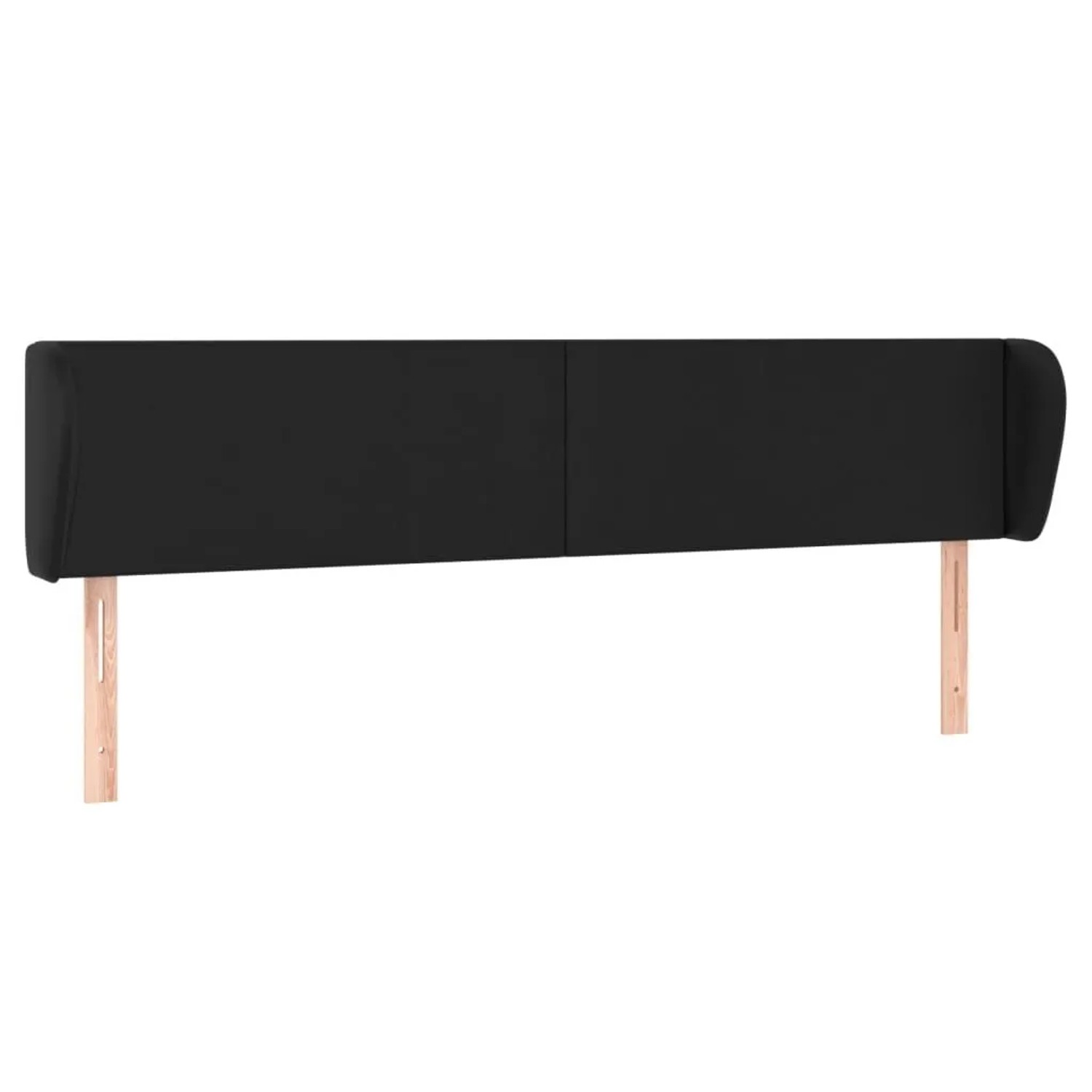 vidaXL Kopfteil mit Ohren Schwarz 163x23x78/88 cm Kunstleder 3116960