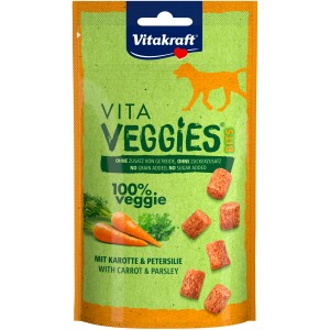Vitakraft Veggie Bits Karotte, vegetarische Hunde-Belohnungssnacks mit Karotte und Petersilie.