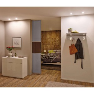 Szene mit Paulmann LED Einbauleuchten Base, 3er Set, weiß, im Flur verbaut.