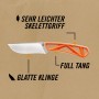 Gerber Exo-Mod Gürtelmesser mit Drop-Point-Klinge und orangefarbenem Skelettgriff.