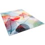 Bunter Designer Teppich Faro Tropical mit Blättern, 140x200cm.