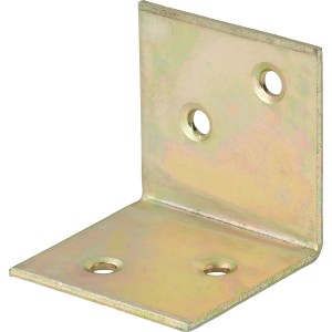 Gelb verzinkter Breitwinkel 40x40x40 mm für Holzkonstruktionen.
