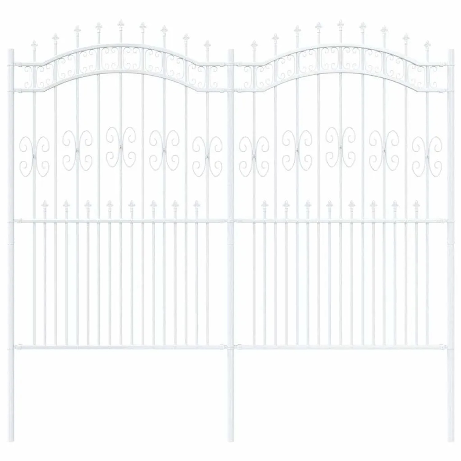 vidaXL Gartenzaun Weiß 215 cm Pulverbeschichteter Stahl 42003977 günstig online kaufen