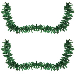 2er Set künstliche Tannengirlande, 270 cm, grüne Weihnachtsdeko für Innen & Außen.