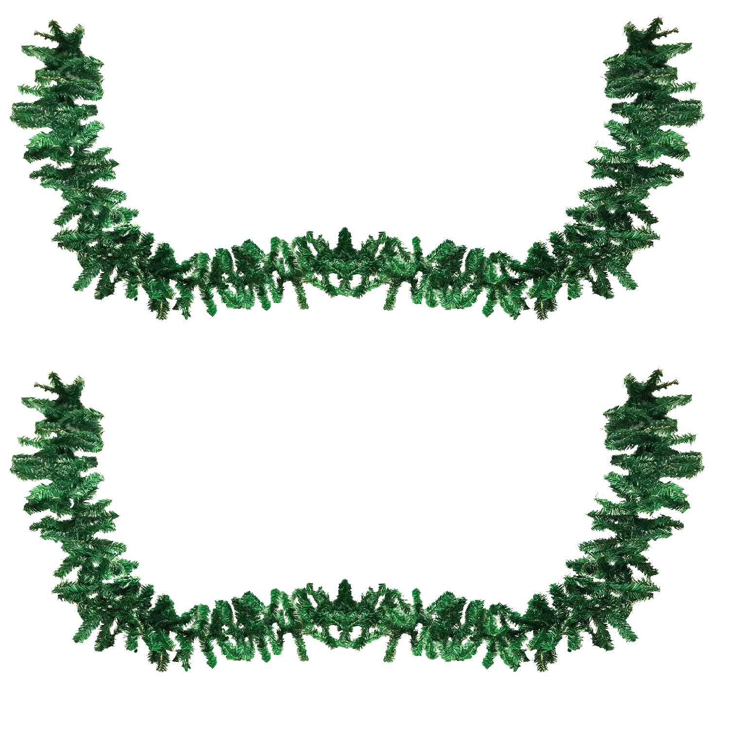 Mojawo 2er Set Tannengirlande Künstlich  270 cm Weihnachtsdeko für Innen und Außen Kunststoffgirlande