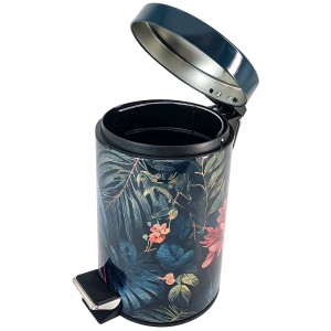 SANILO Kosmetikeimer Exotic mit floralem Muster und offenem Deckel, ein Badhelfer.