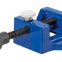 Blauer LUX Maschinenschraubstock mit 60 mm Spannweite für Bohrarbeiten.