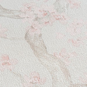 A.S. Creation Vliestapete mit floralem Blütenmuster in Creme und Rosa.
