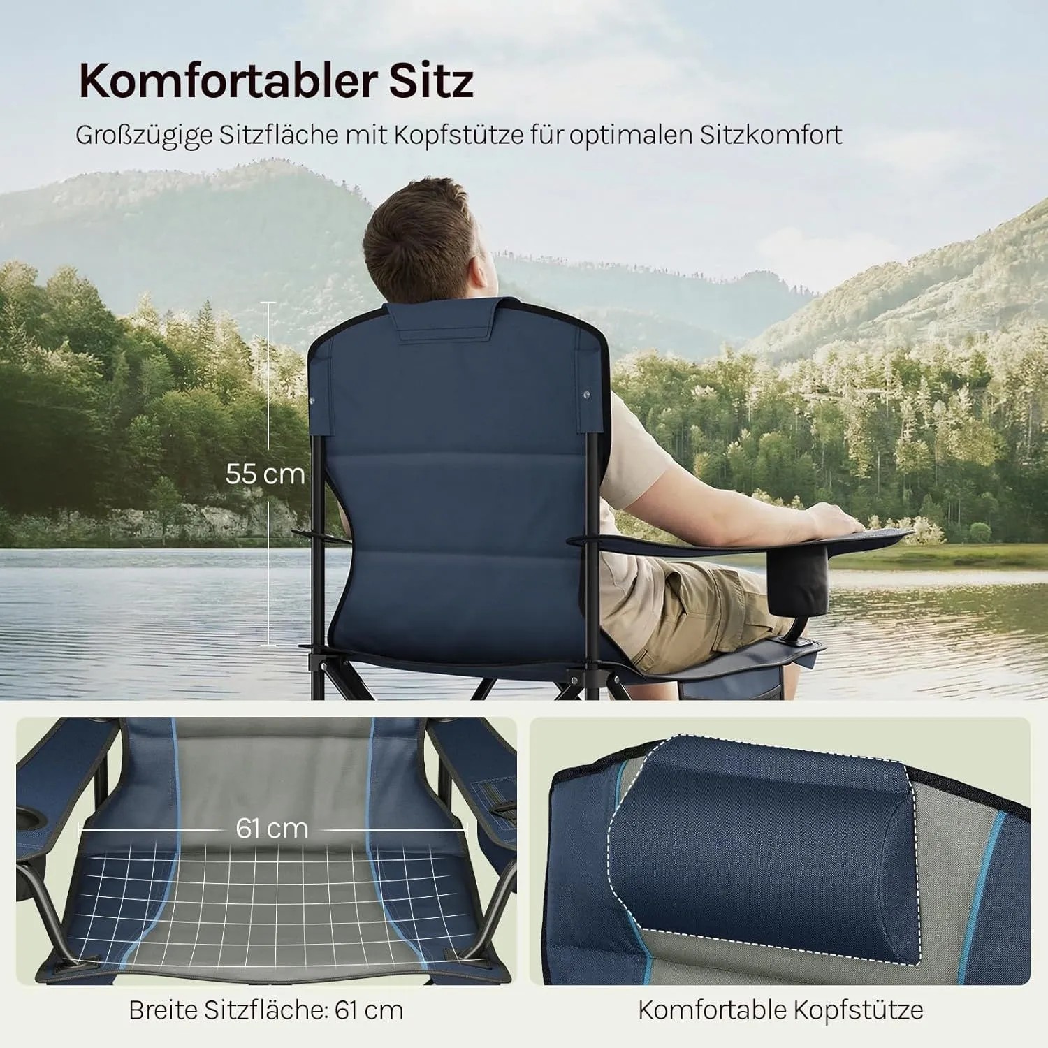 WOLTU Campingstuhl Klappstuhl Camping Stuhl für Angeln Strand_7