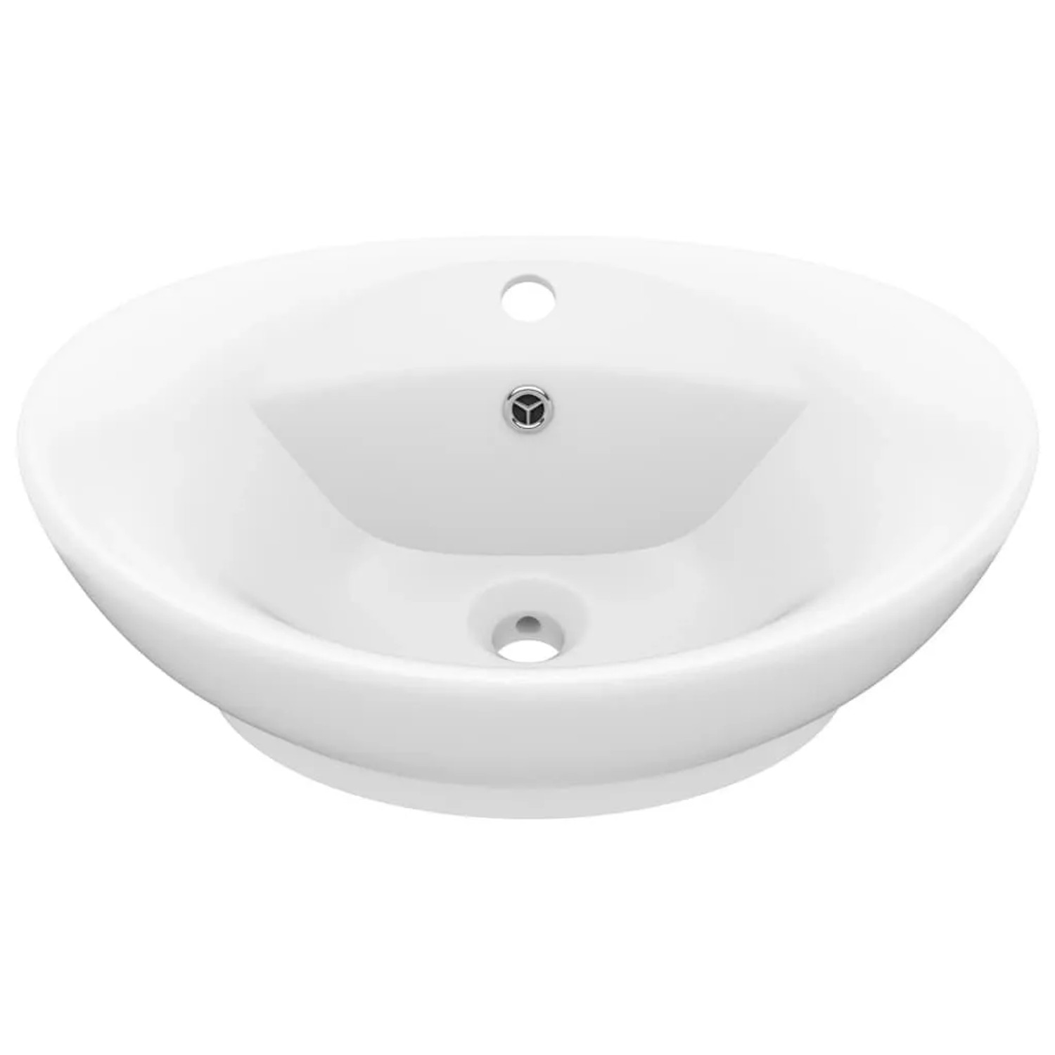 vidaXL Luxus-Waschbecken Überlauf Oval Matt-Weiß 58,5x39 cm Keramik 146932