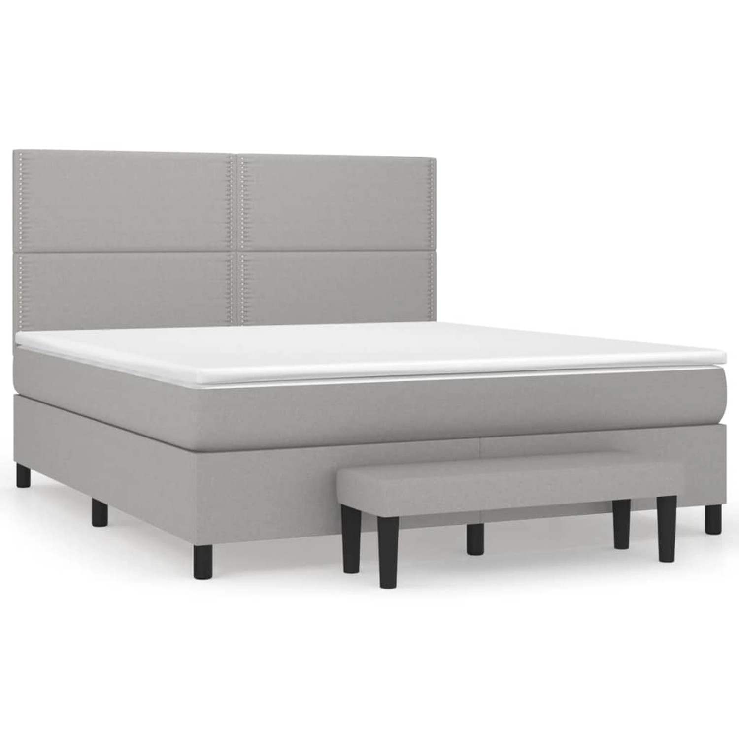 vidaXL Boxspringbett mit Matratze Hellgrau 180x200 cm Stoff1358424 günstig online kaufen