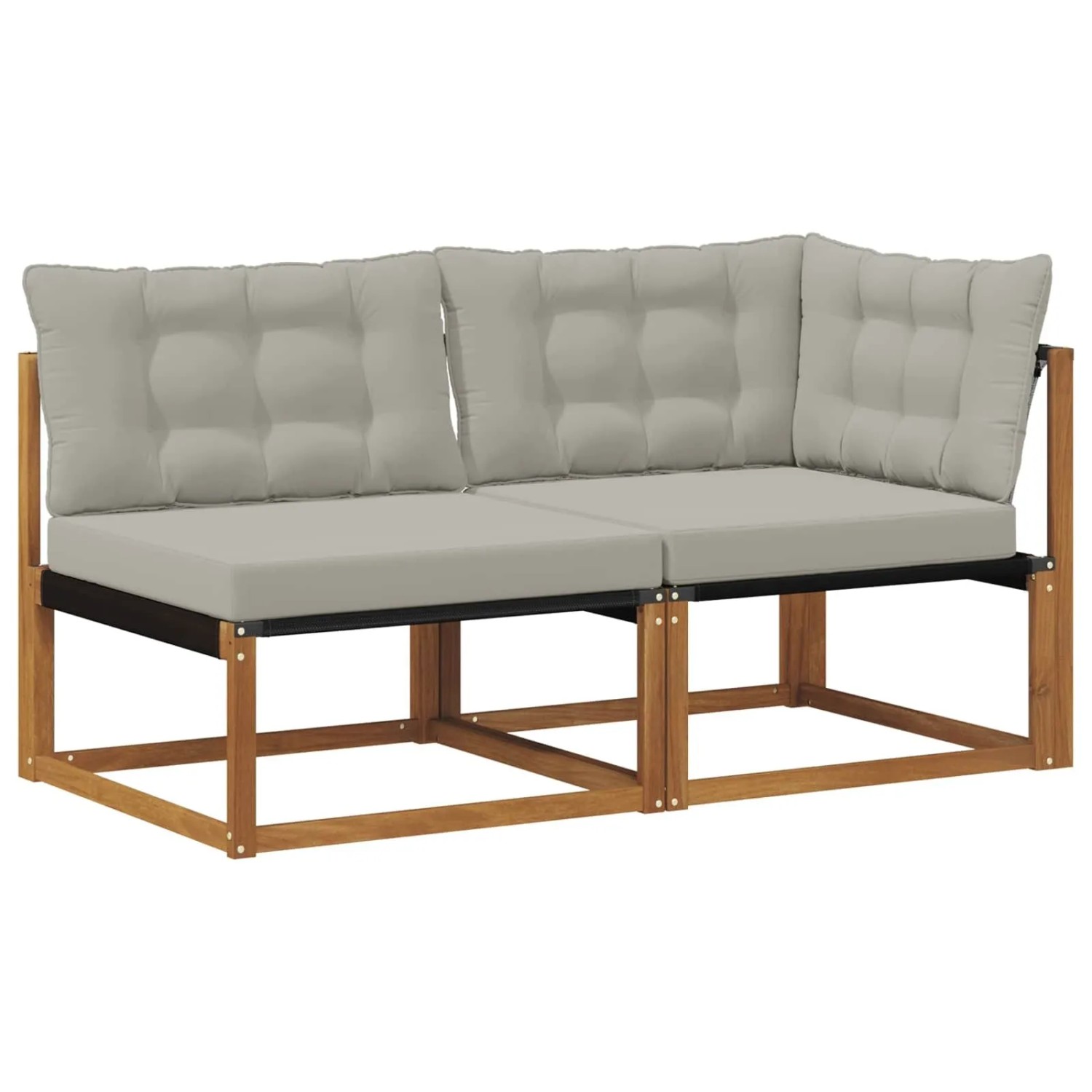 vidaXL Outdoor Mittel- und Ecksofa 2 Stück Natur Massivholz Akazie 900650