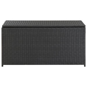 Schwarze VidaXL Gartenbox aus Poly Rattan, 100x50x50 cm, ideal zur Aufbewahrung im Garten.