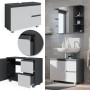 Vicco Waschbeckenunterschrank J-Shape, weiß/anthrazit, 80 cm breit. Badmöbel mit Stauraum.