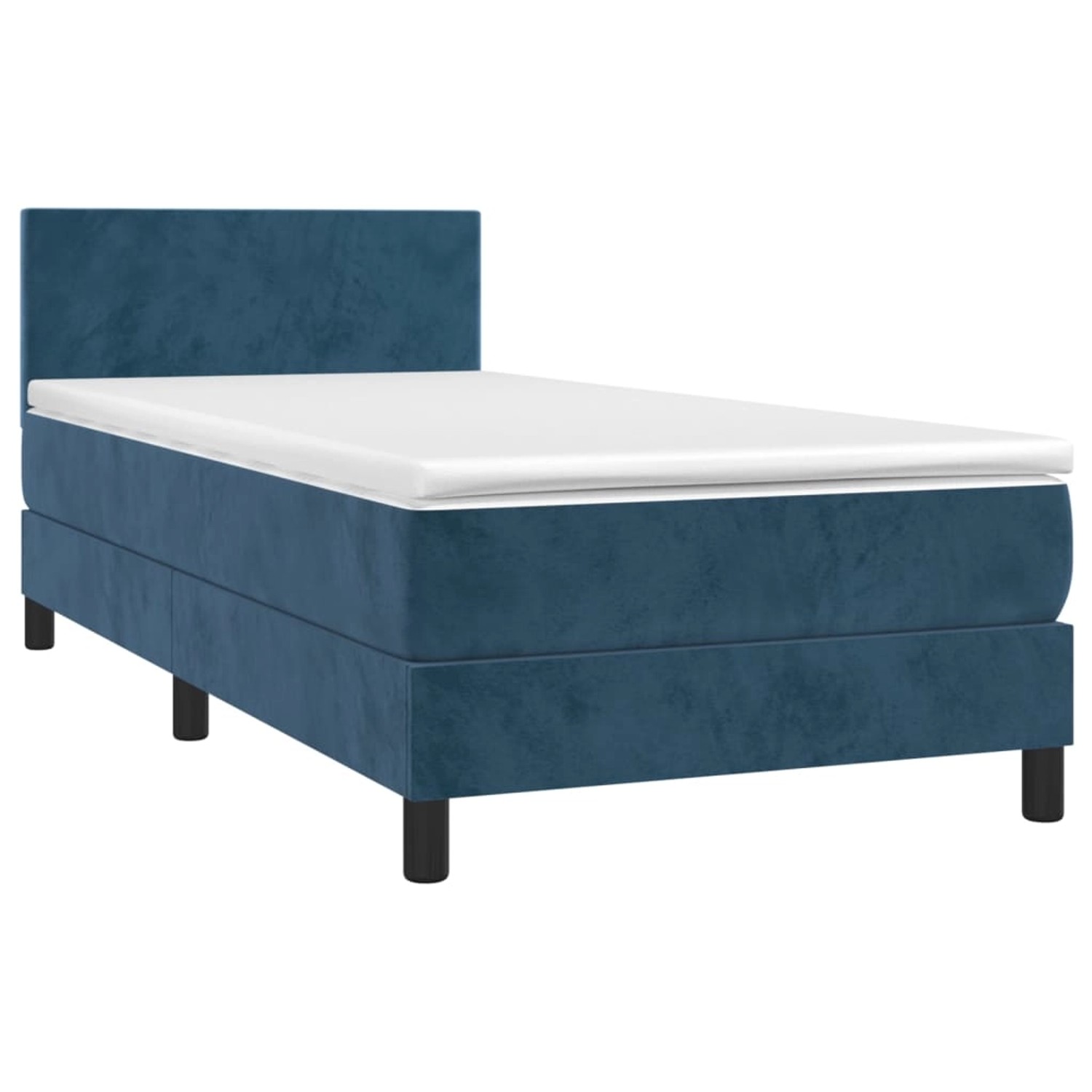 vidaXL Boxspringbett mit Matratze & LED Dunkelblau 90x190 cm Samt 3134259 günstig online kaufen
