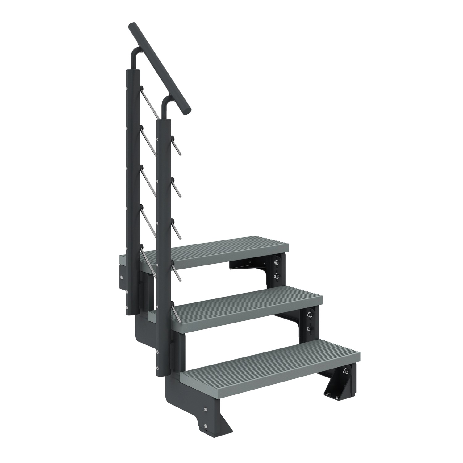 Dolle Außentreppe Gardentop Anthrazit 3 Stufen 100 cm Grau inkl. Geländer günstig online kaufen