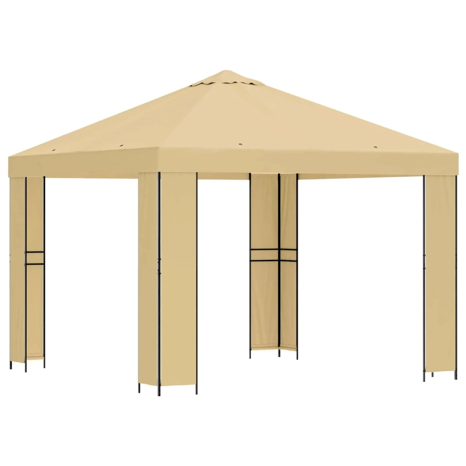 vidaXL Pavillon 3 x 3 m Creme Polyester und Stahl 190 900350